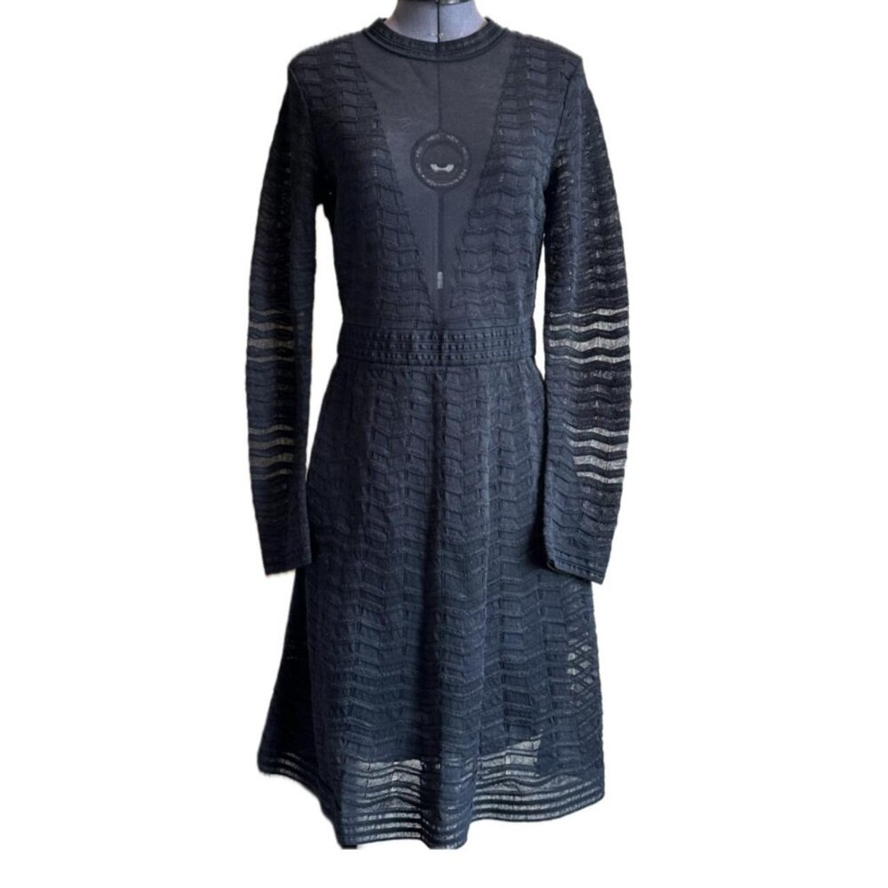 BNWT M Missoni Zigzag Texture Knit Mini Dress in Black